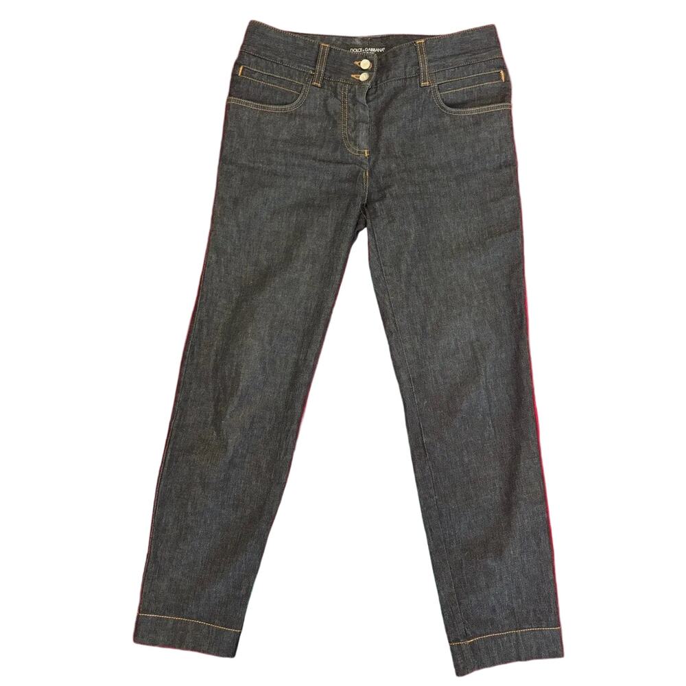 Dolce & Gabbana Y2k Dark Wash Mid-Rise Straight Leg Jeans Women's 38
